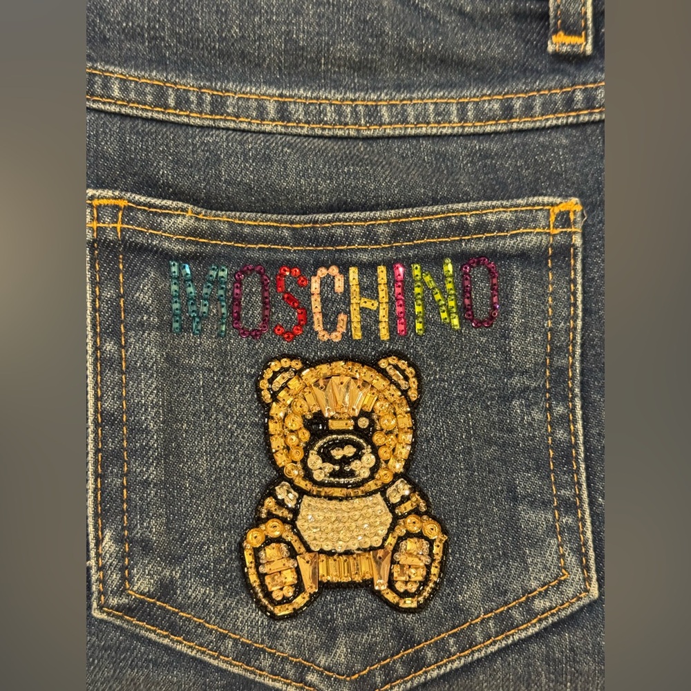 Moschino Couture High-rise Jeans with Crystals